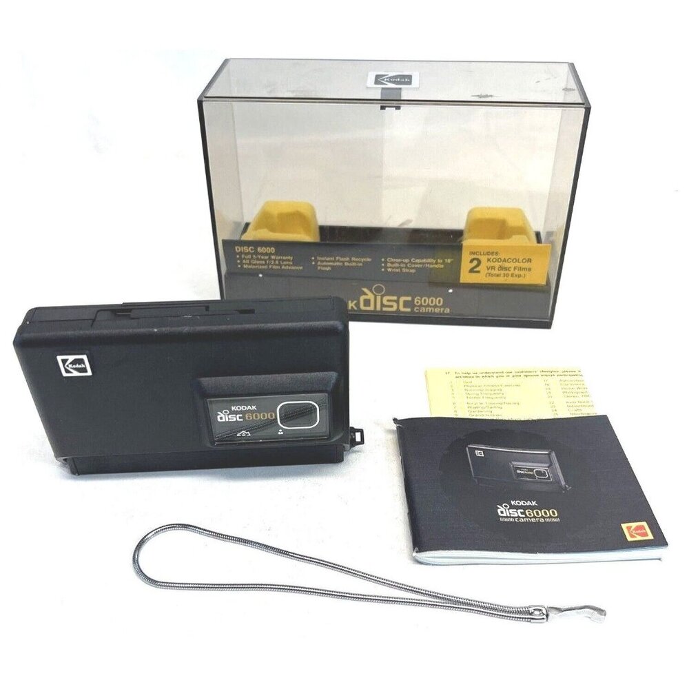 Kodak Disc 6000 Camera With Case & Accessories, Vintage Film Photography Collect